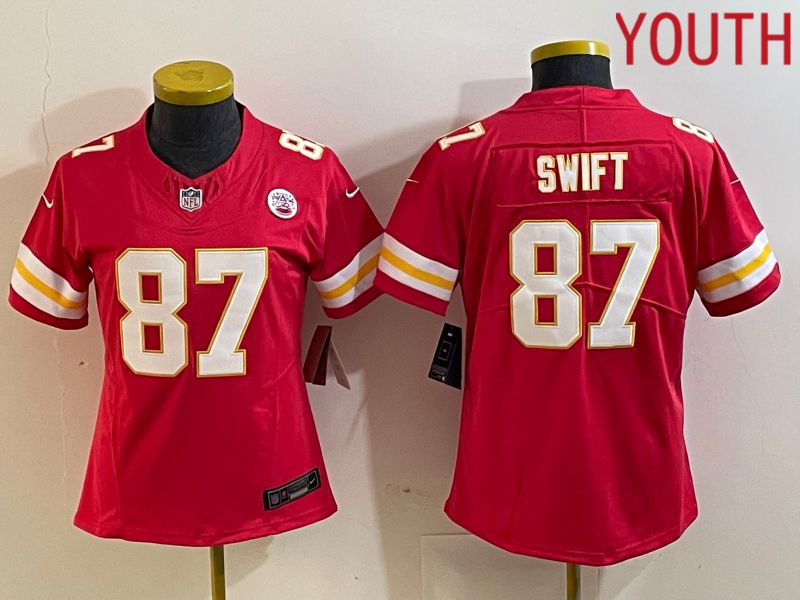 Youth Kansas City Chiefs #87 Swift Red 2024 Nike Vapor F.U.S.E. Limited NFL Jersey